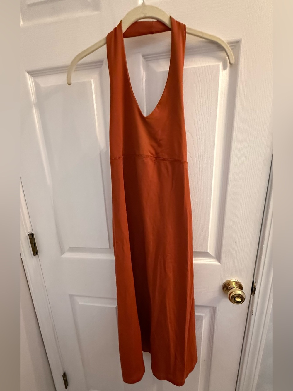 Patagonia Rust Orange Halter Maxi Dress